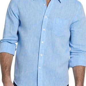 UNTUCKit Grachetto Aqua Blue Heathered Linen